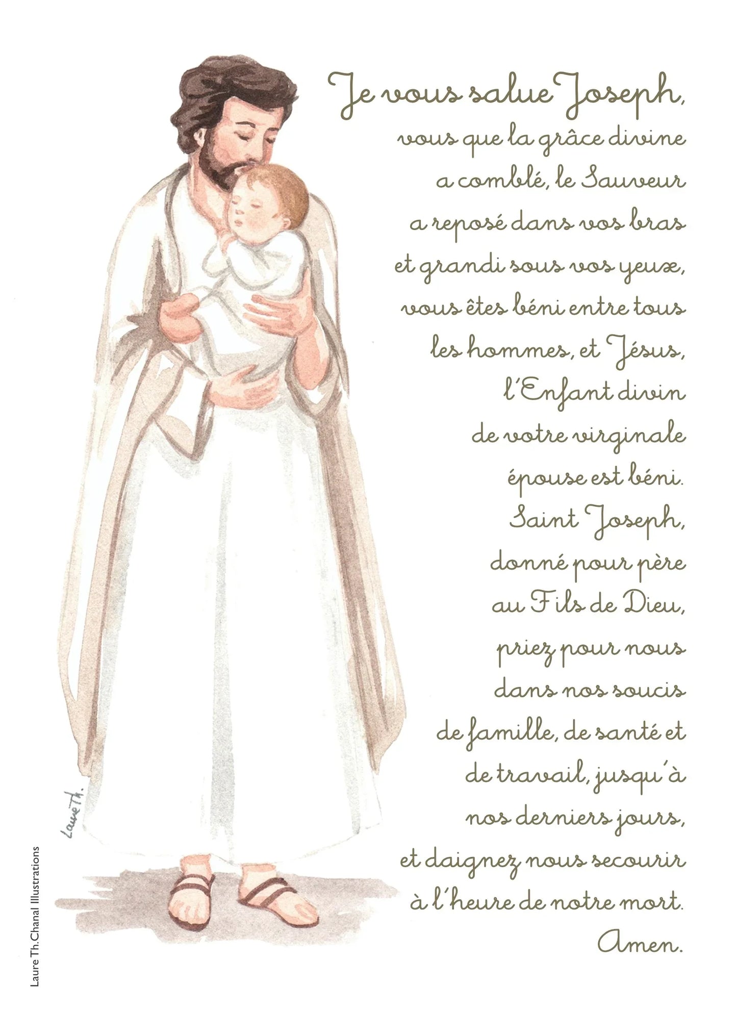 CARTE JE VOUS SALUE JOSEPH - Laure Th.Chanal Illustrations