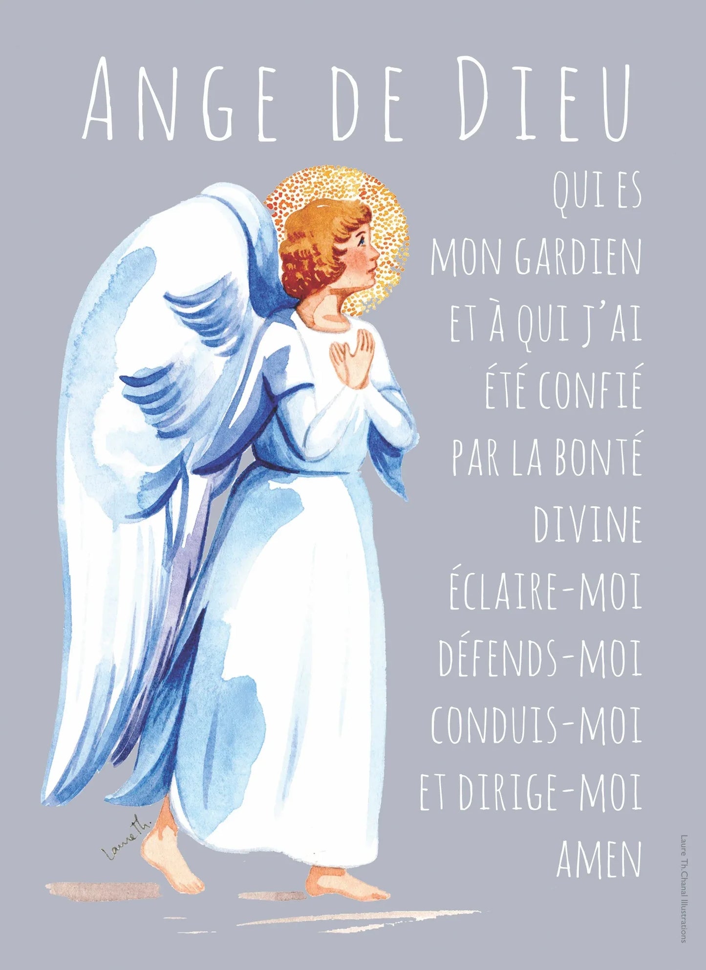 AFFICHE A4 PRIERE ANGE GARDIEN - Laure Th.Chanal Illustrations