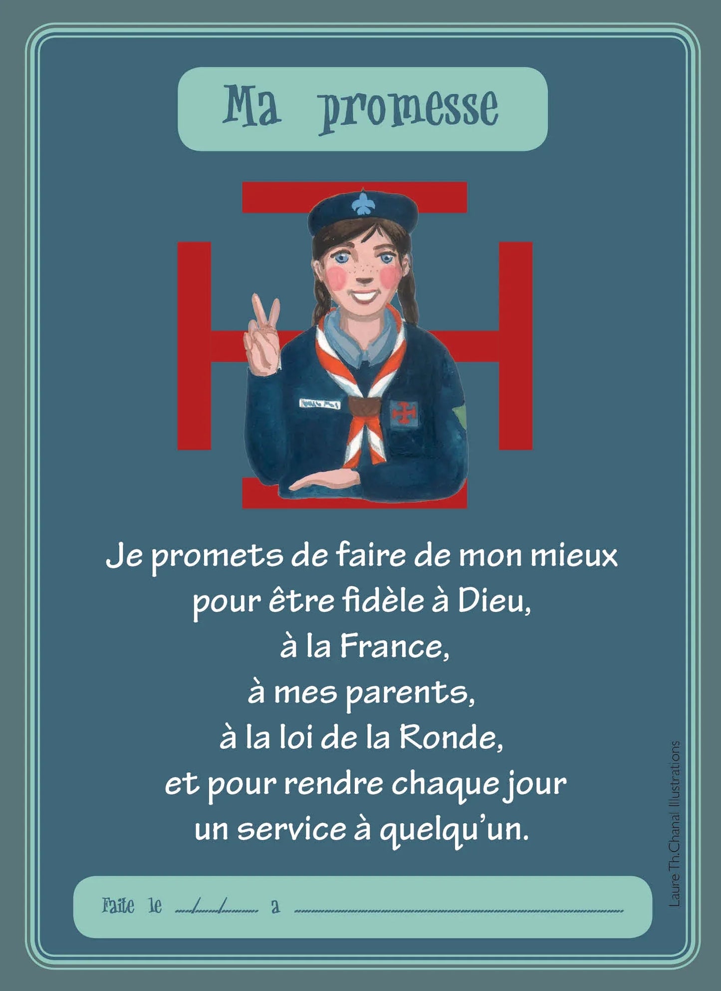 CARTE PROMESSE JEANNETTE - Laure Th.Chanal Illustrations