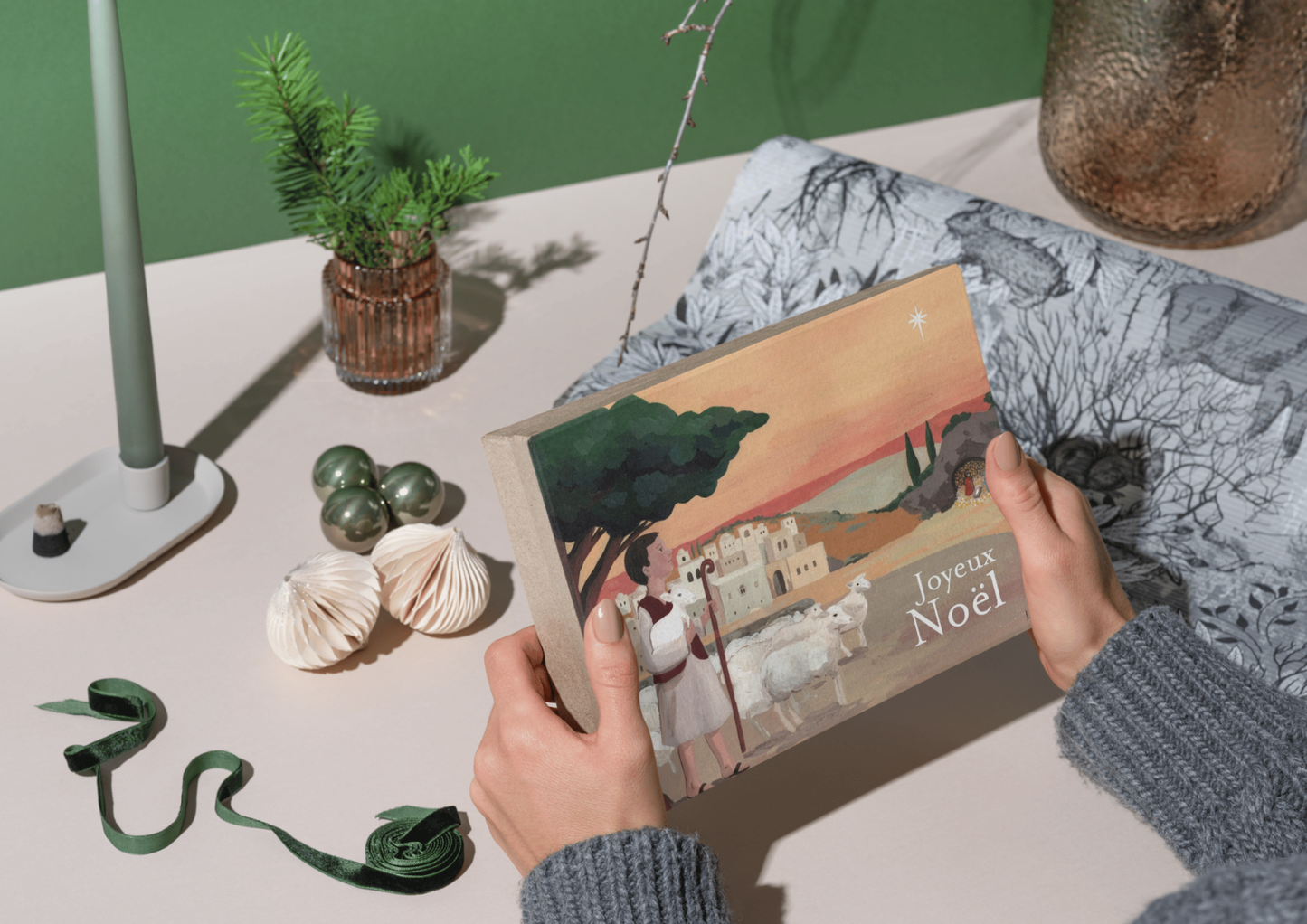 CARTE DE NOËL "BERGER DE NOËL"