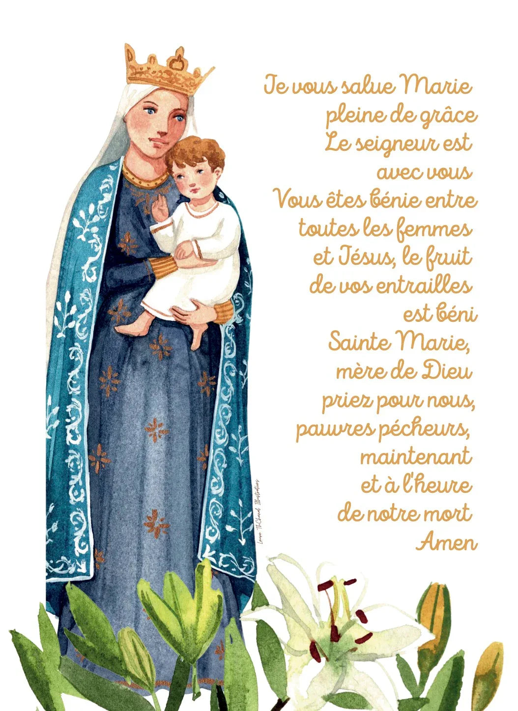CARTE JE VOUS SALUE MARIE FACE - Laure Th.Chanal Illustrations