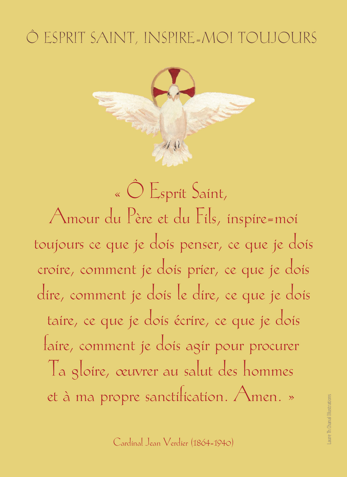 CARTE PRIERE "O ESPRIT SAINT, INSPIRE MOI TOUJOURS"