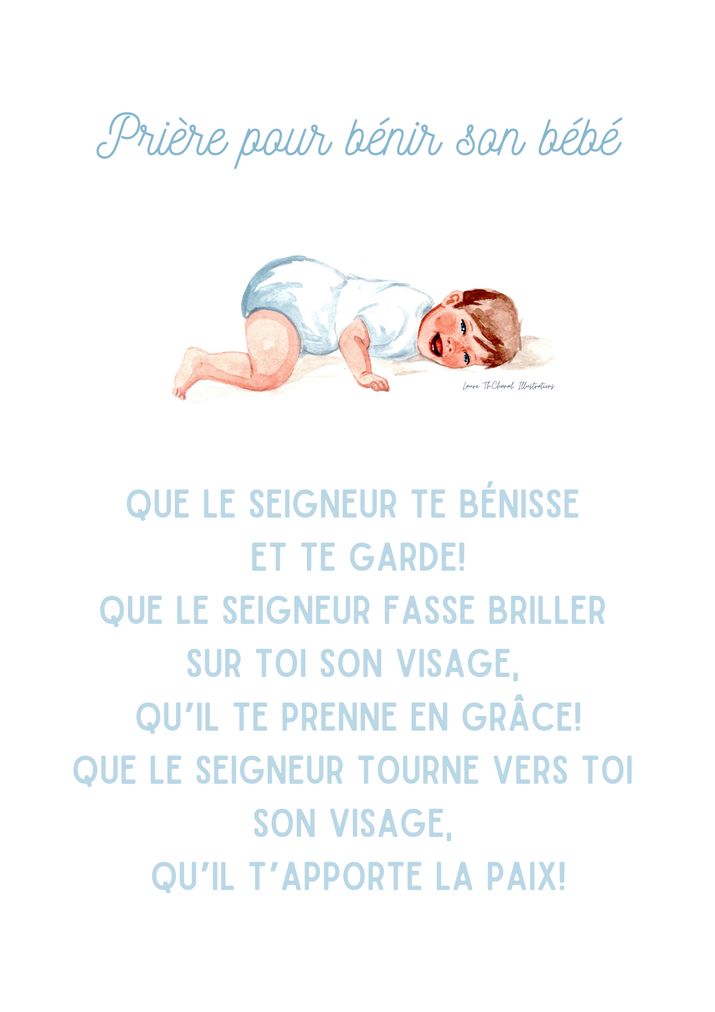 CARTE PRIERE BENEDICTION BEBE