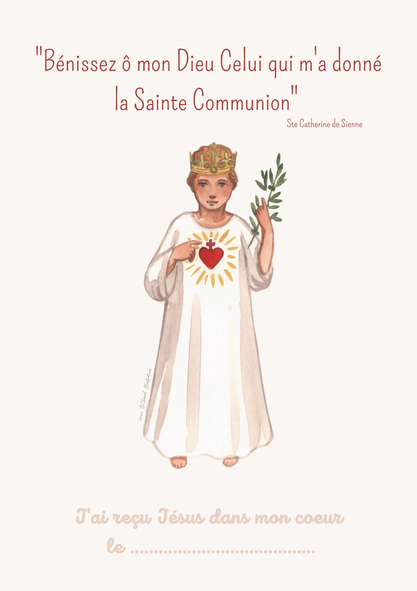 AFFICHE A4 PREMIERE COMMUNION - Laure Th.Chanal Illustrations