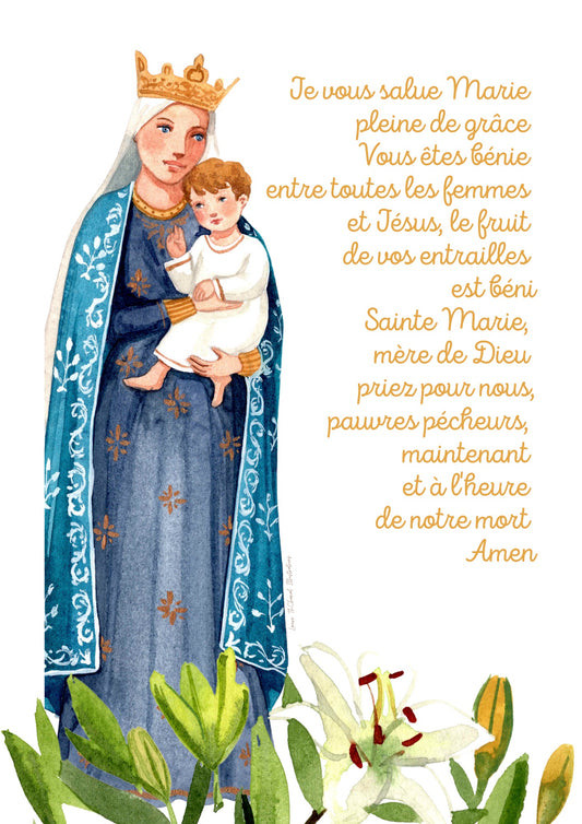 AFFICHE A4 JE VOUS SALUE MARIE