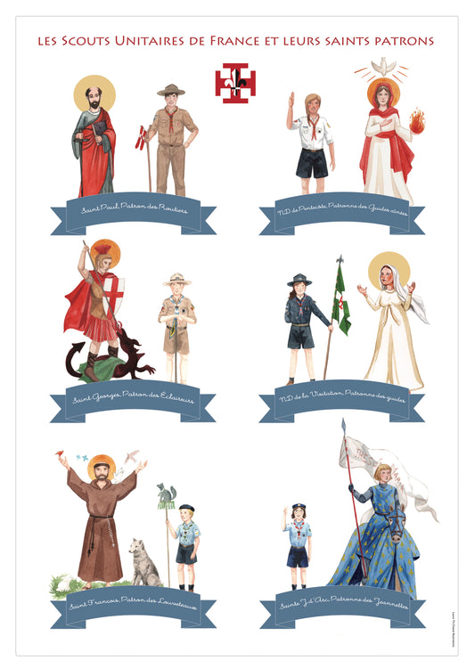 AFFICHE A3 SAINTS PATRONS DU SCOUTISME
