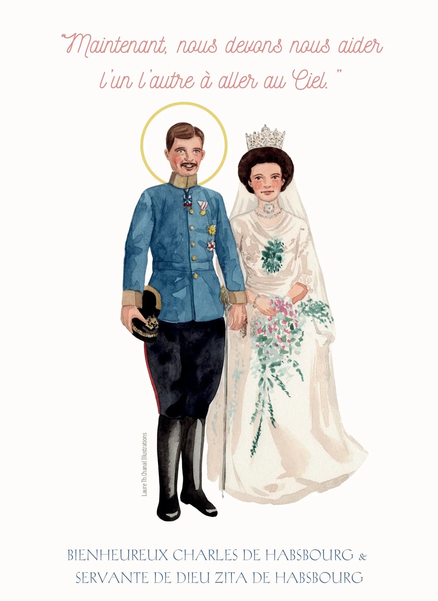 CARTE PRIERE CHARLES ET ZITA - Laure Th.Chanal Illustrations