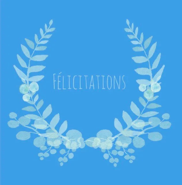 CARTE FÉLICITATIONS (BLEUE) - Laure Th.Chanal Illustrations