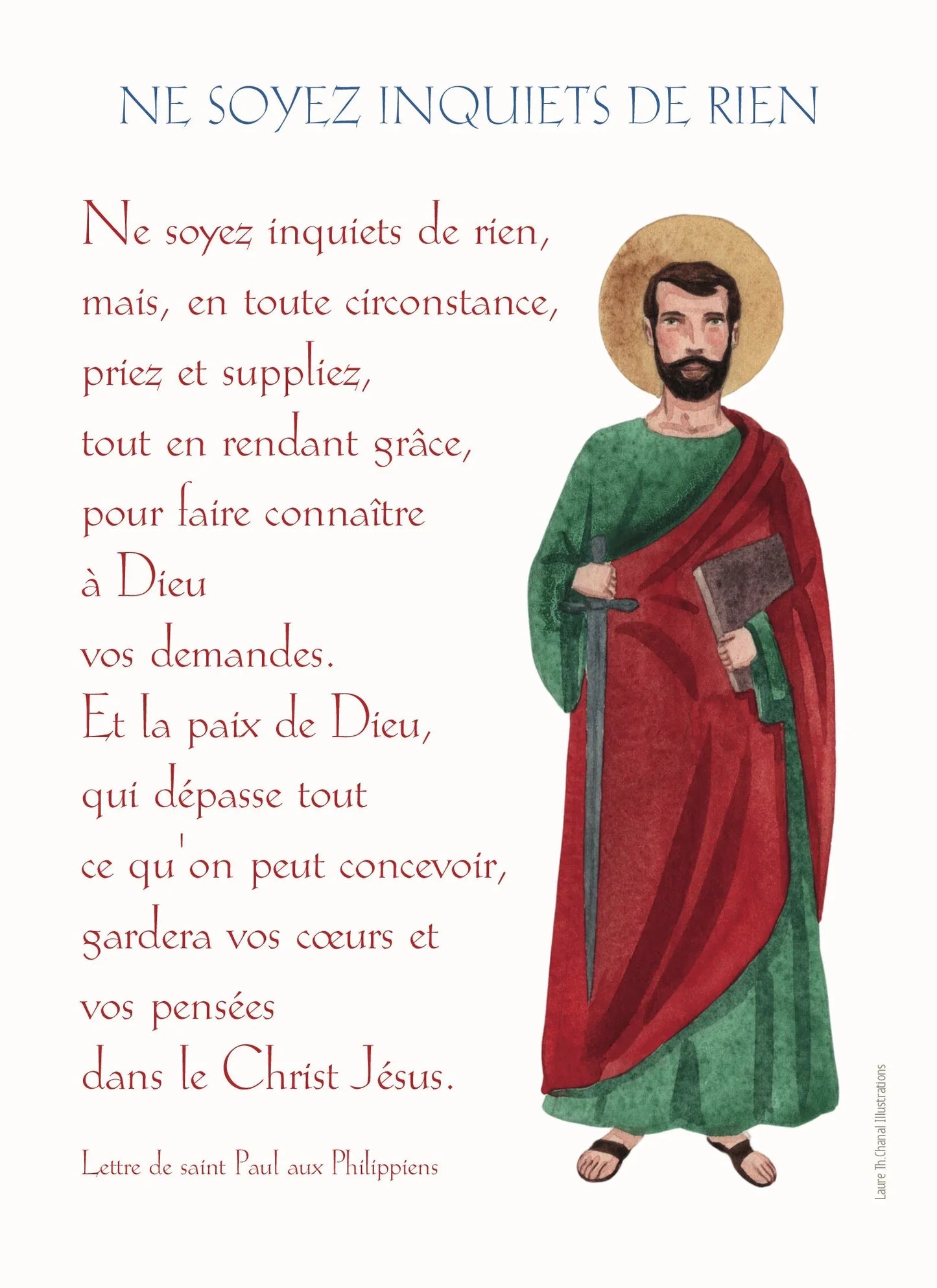 CARTE PRIERE SAINT PAUL - Laure Th.Chanal Illustrations