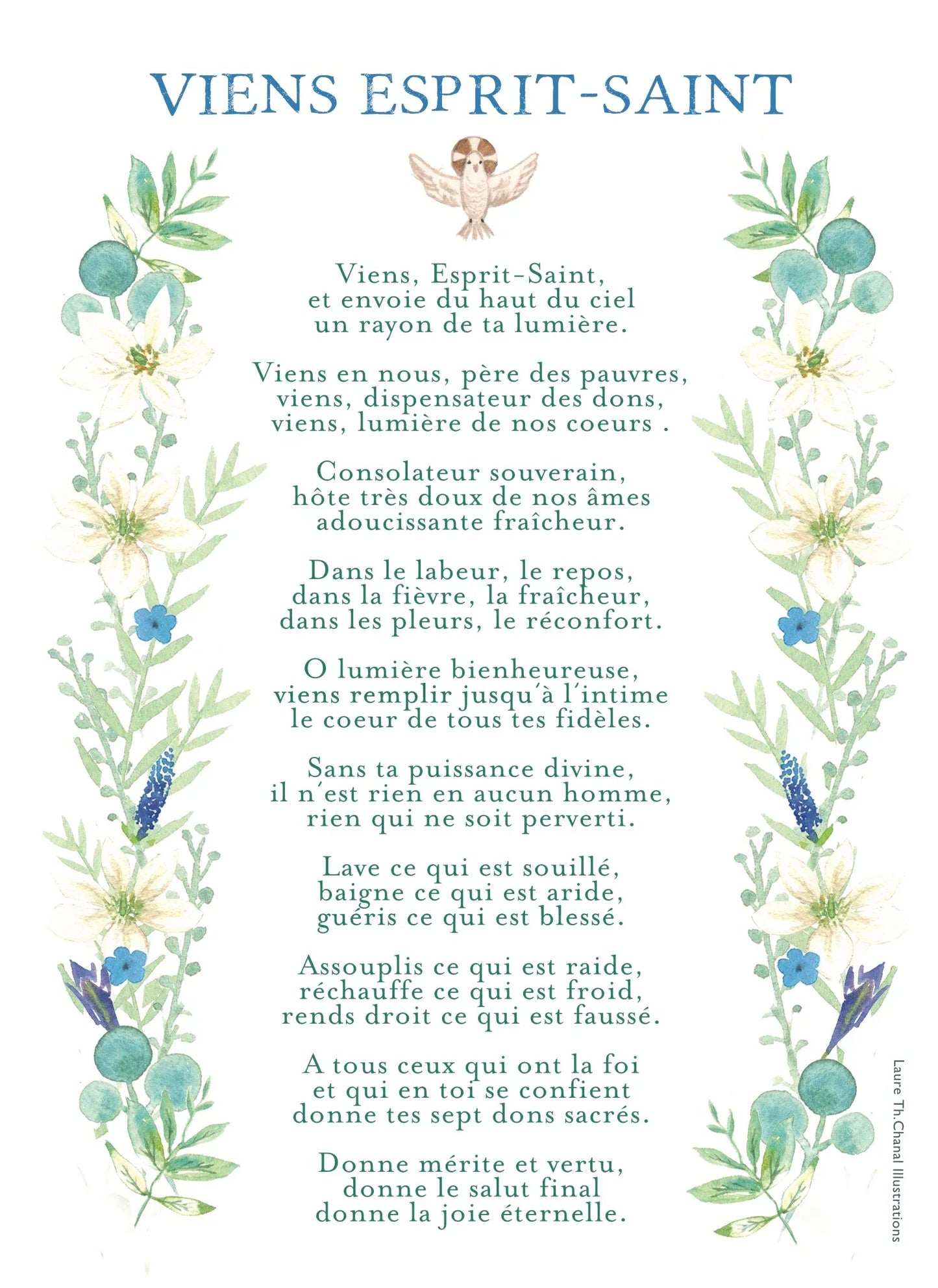 CARTE VIENS ESPRIT SAINT - Laure Th.Chanal Illustrations