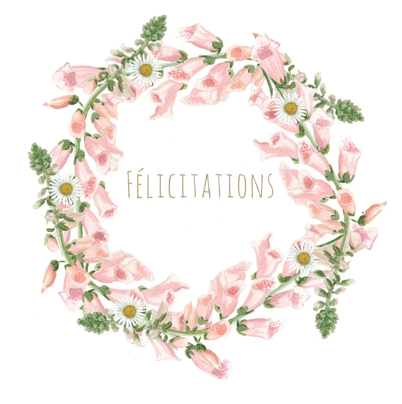 CARTE FÉLICITATIONS ROSE - Laure Th.Chanal Illustrations
