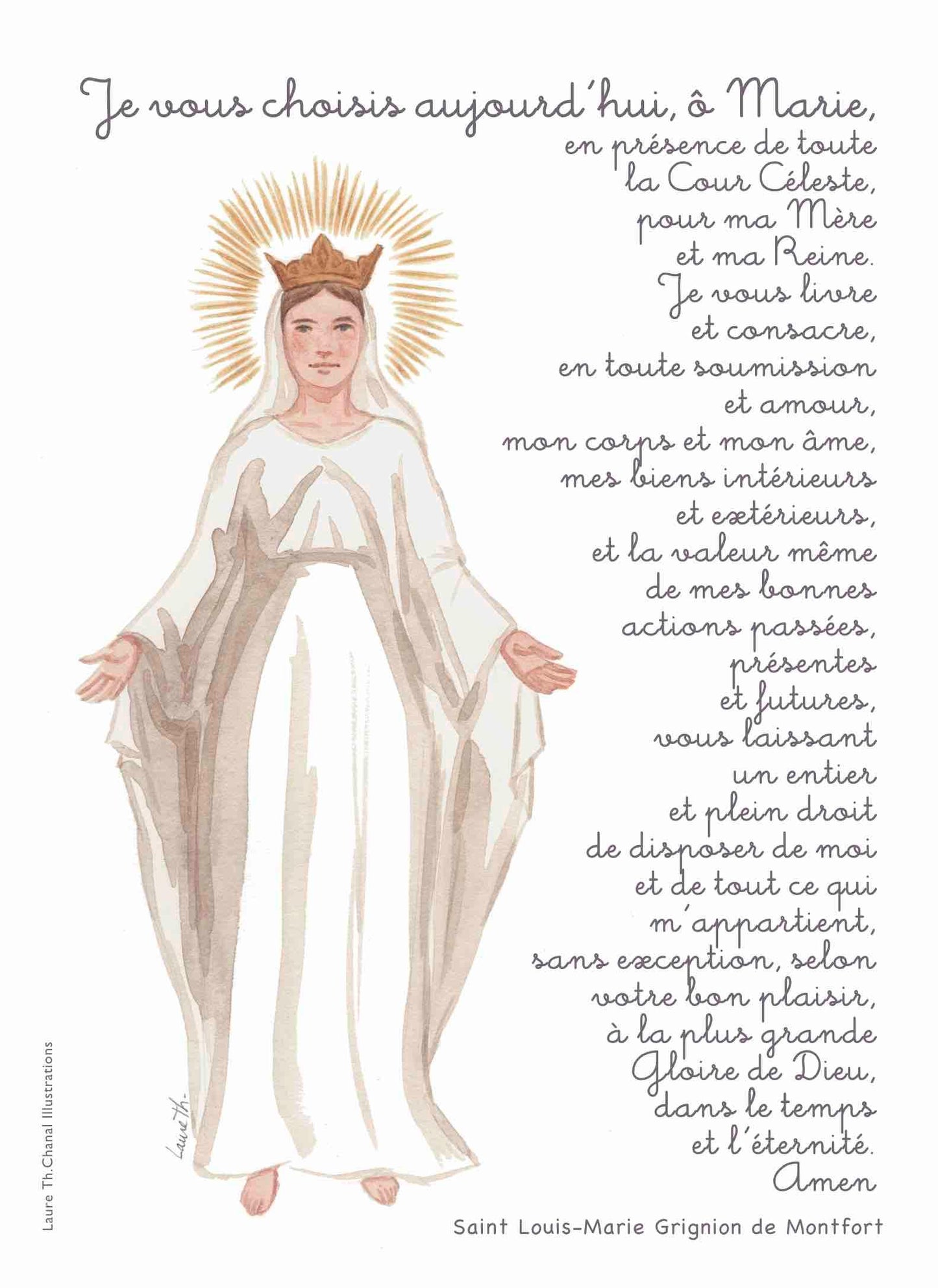 CARTE JE VOUS CHOISIS O MARIE - Laure Th.Chanal Illustrations