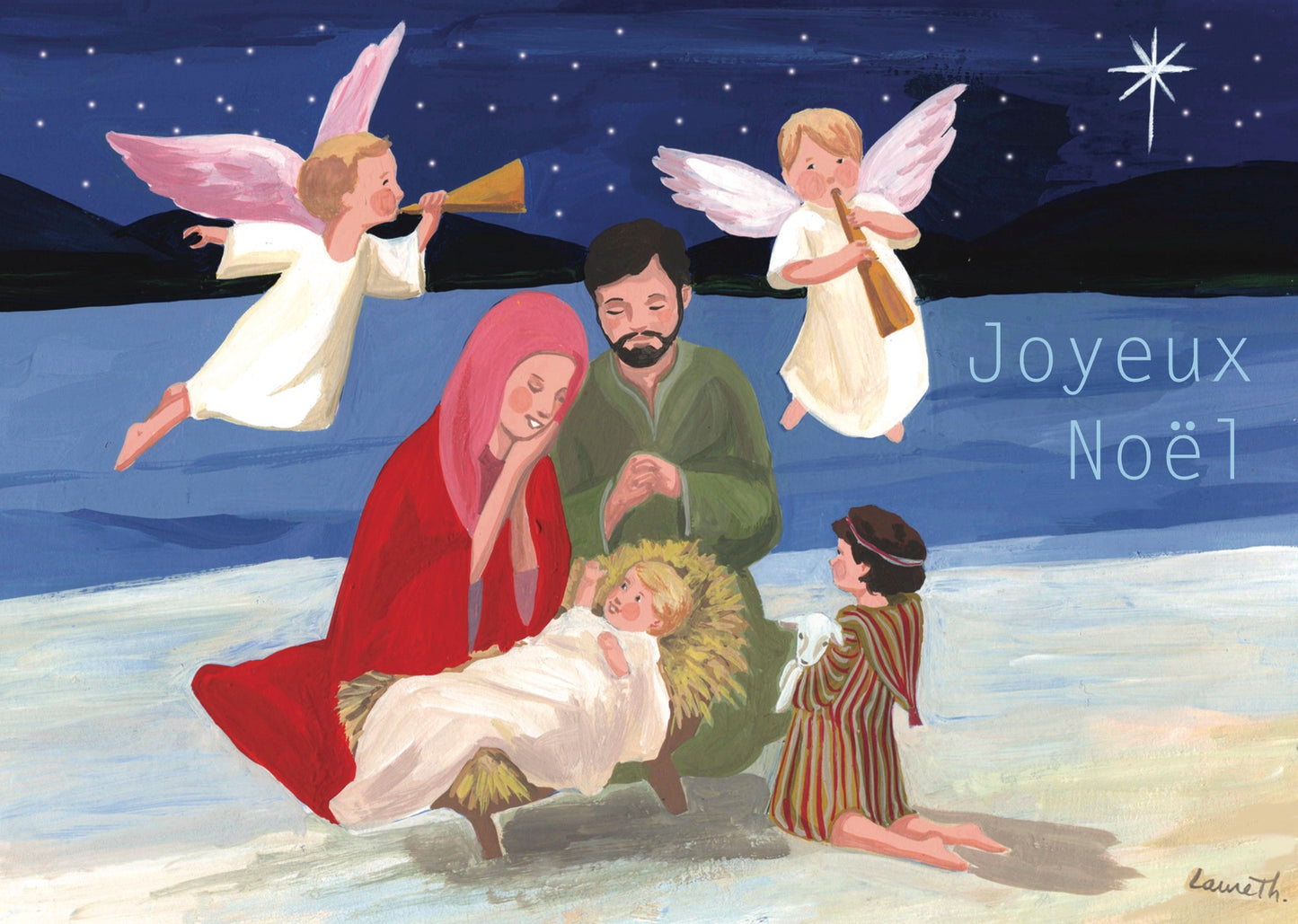 CARTE NATIVITE AUX ANGES