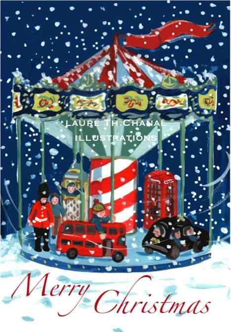 CARTE DE NOËL "CHRISTMAS IN LONDON"