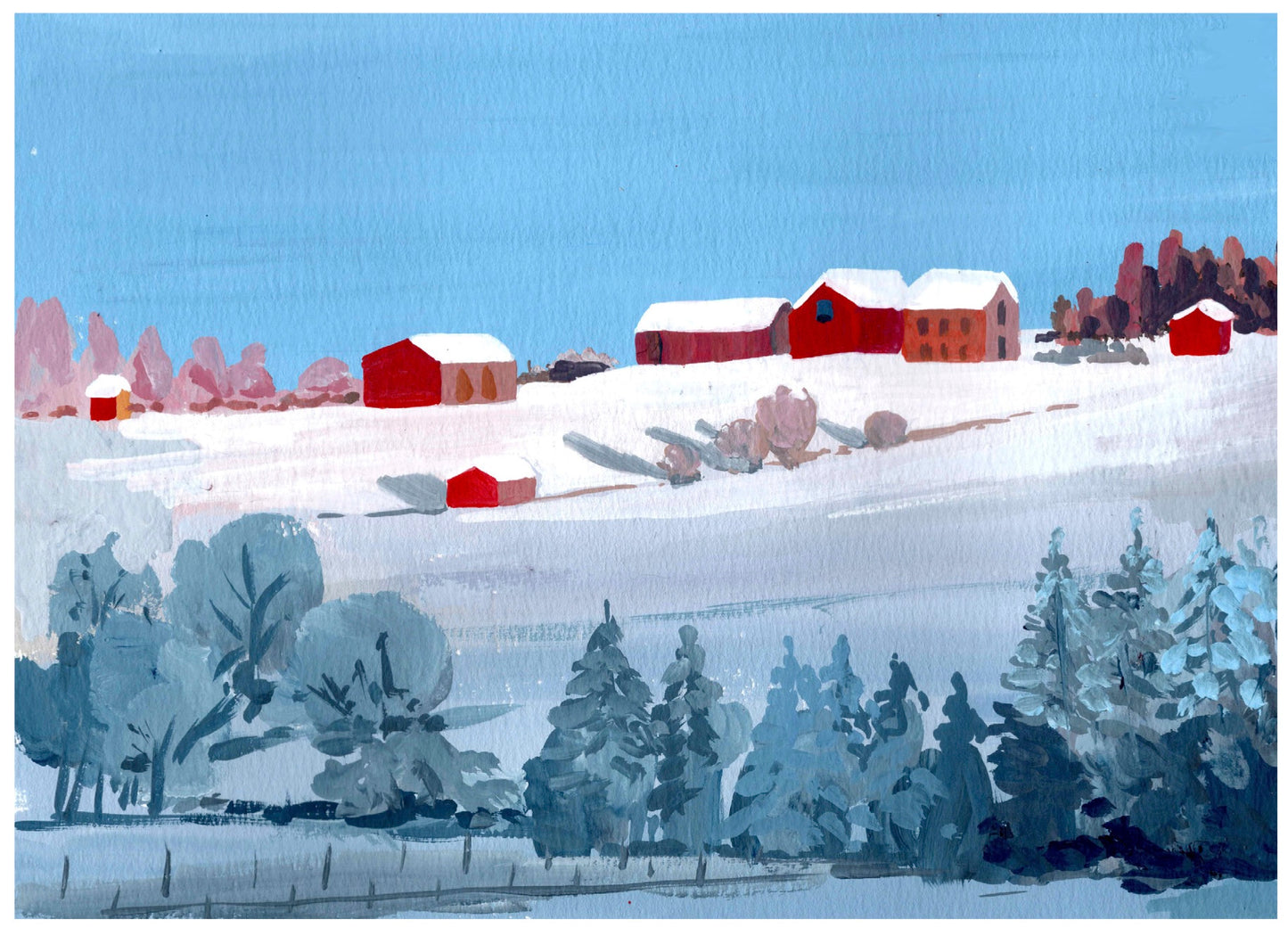 CARTE PAYSAGE D'HIVER