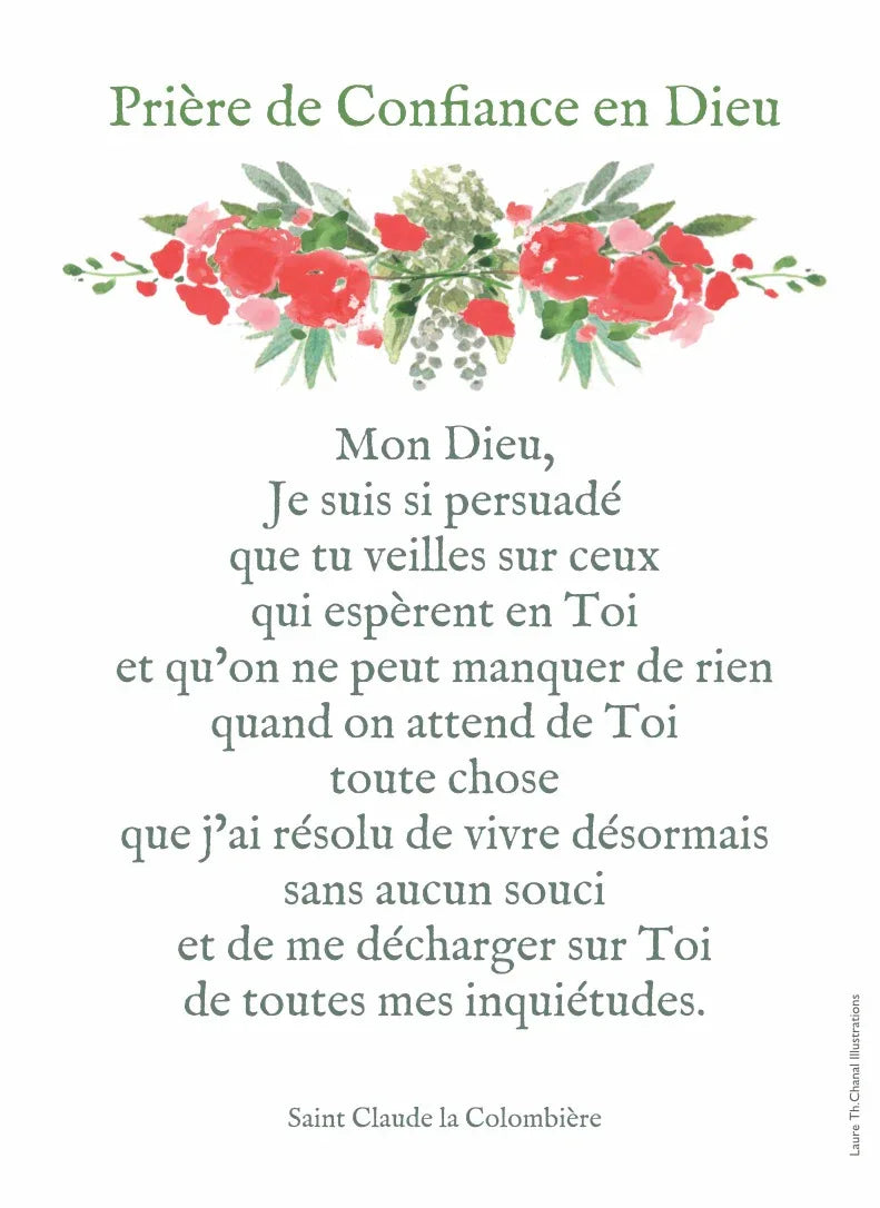 CARTE PRIERE CONFIANCE EN DIEU - Laure Th.Chanal Illustrations