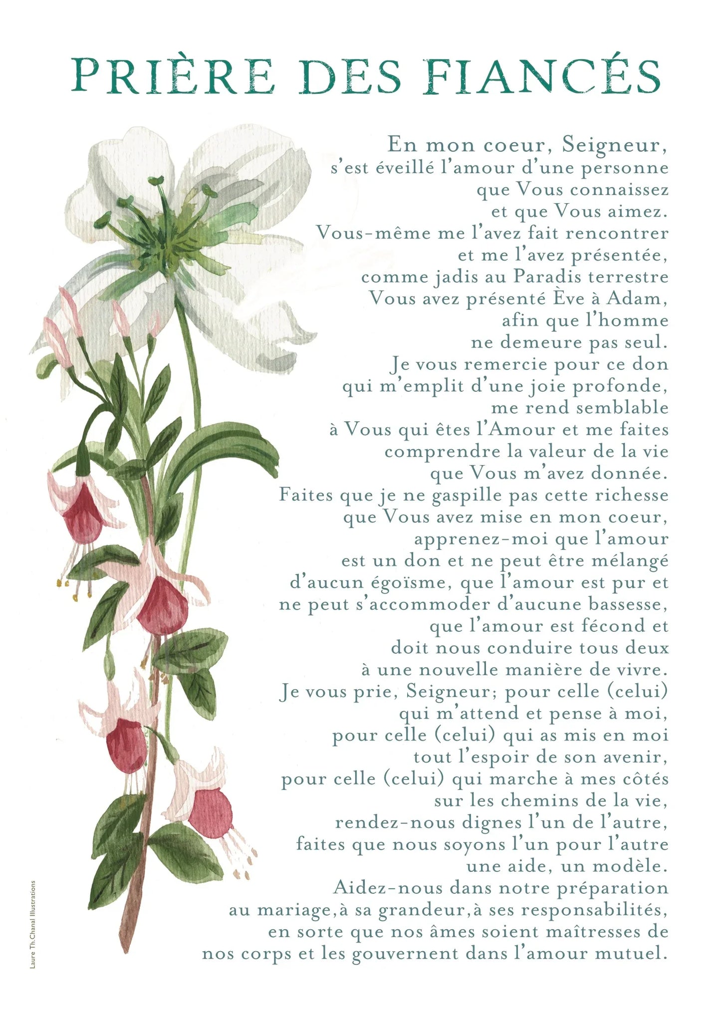 CARTE PRIÈRE FIANCÉS - Laure Th.Chanal Illustrations