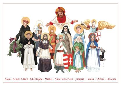 AFFICHE DES SAINTS DE LA FAMILLE - Laure Th.Chanal Illustrations