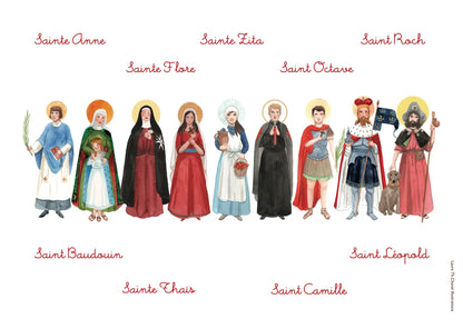AFFICHE DES SAINTS DE LA FAMILLE - Laure Th.Chanal Illustrations
