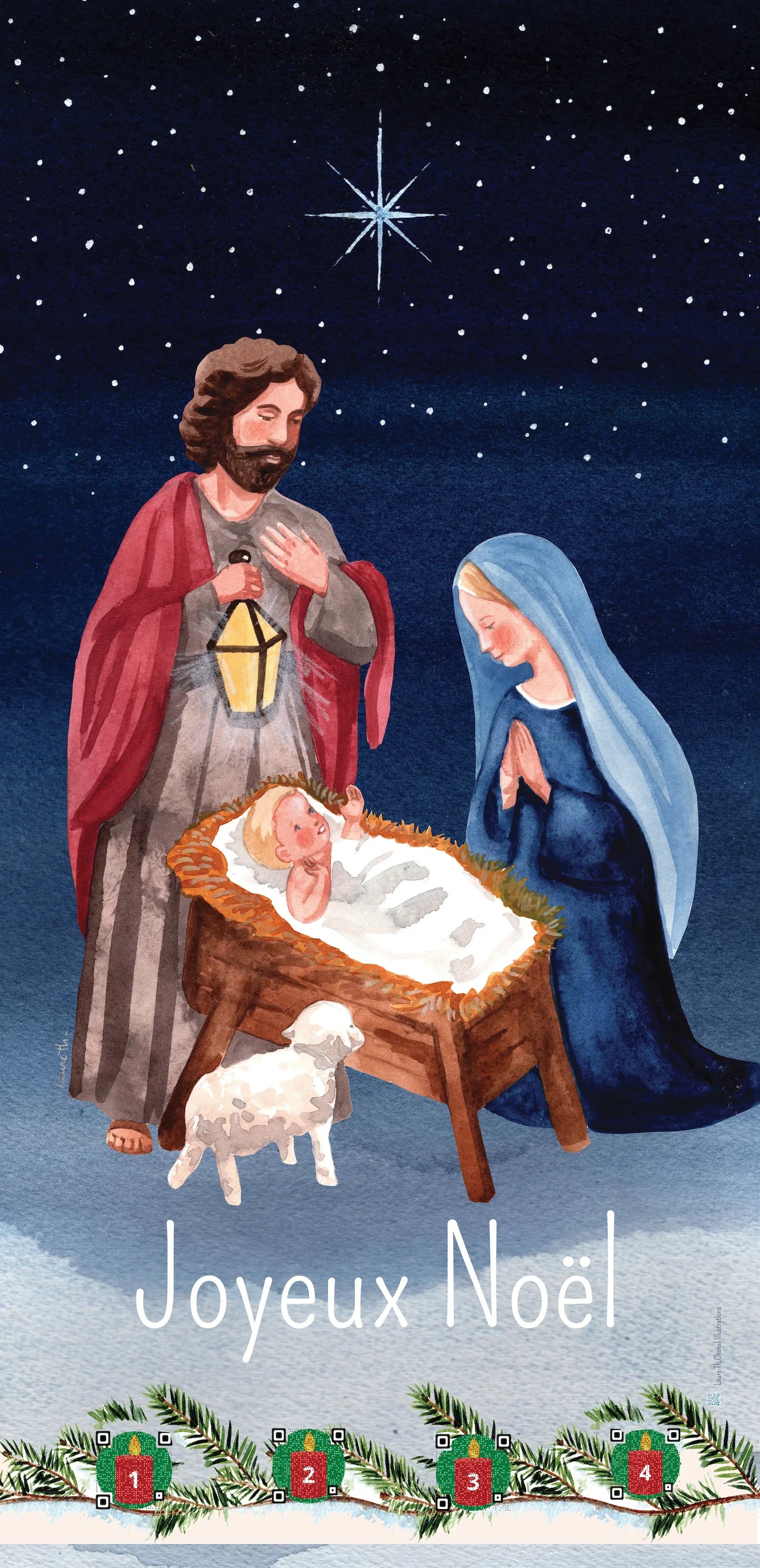 BÂCHE GRAND FORMAT NATIVITE - Laure Th.Chanal Illustrations