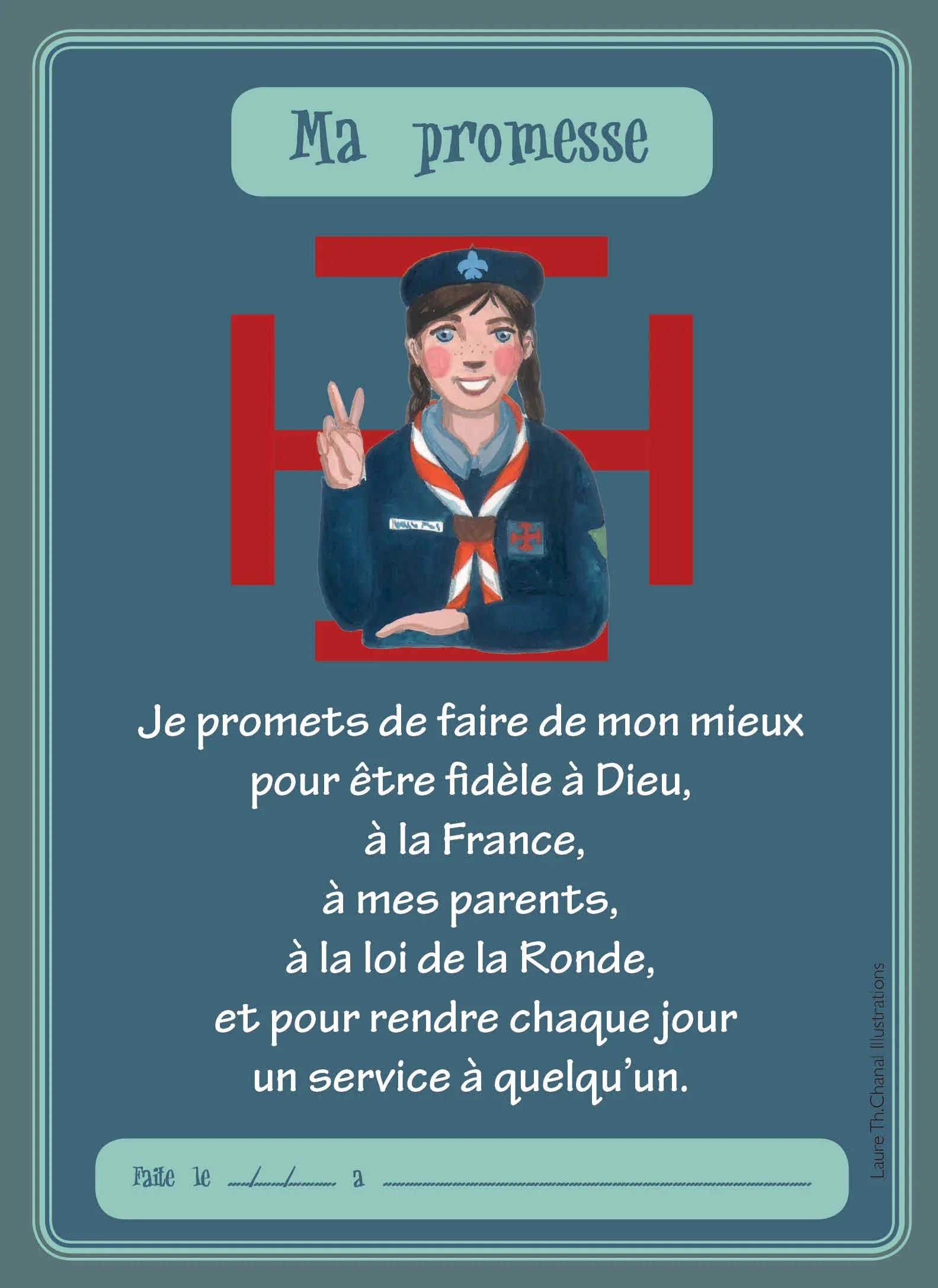 CARTE PROMESSE JEANNETTE - Laure Th.Chanal Illustrations