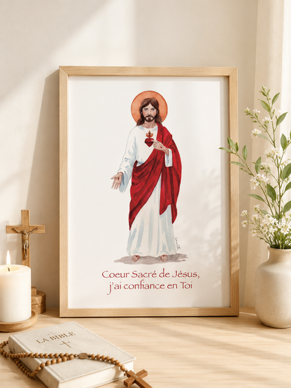 AFFICHE A4/A3/A2 SACRE-COEUR DE JESUS