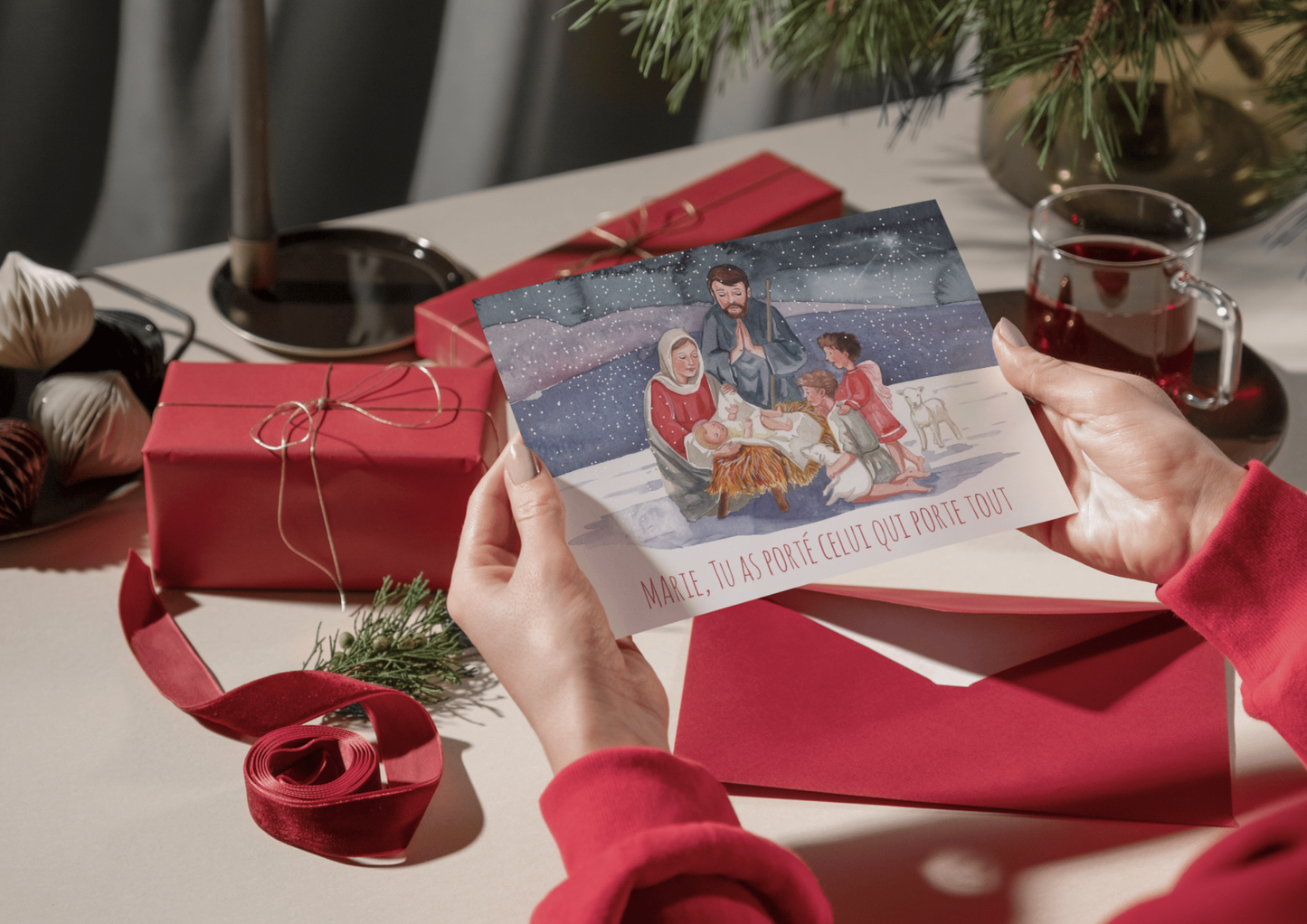 CARTE DE NOËL "ARBRE AUX OISEAUX"