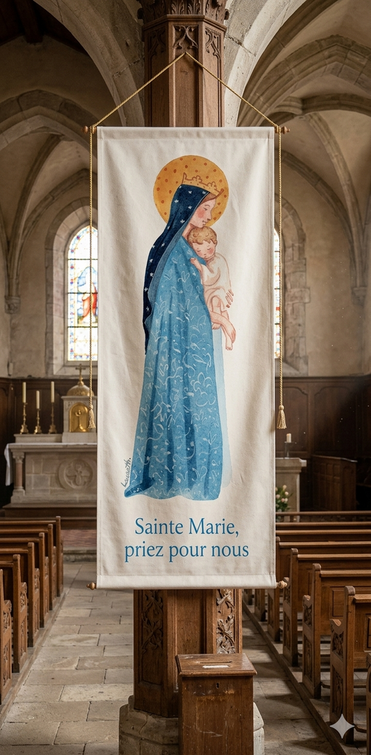 BÂCHE ILLUSTREE VIERGE A L'ENFANT