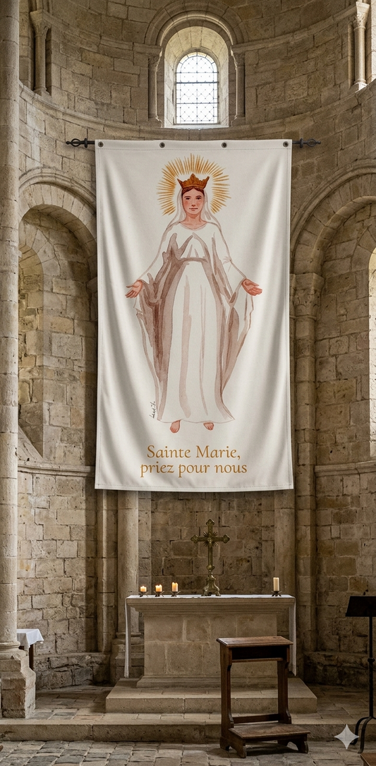 BÂCHE ILLUSTREE SAINTE VIERGE MARIE