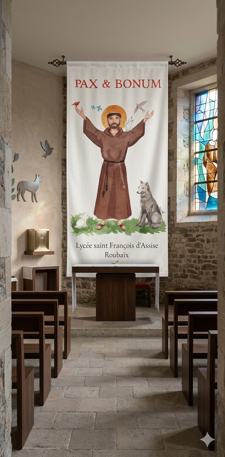 BÂCHE ILLUSTREE SAINT FRANCOIS D'ASSISE