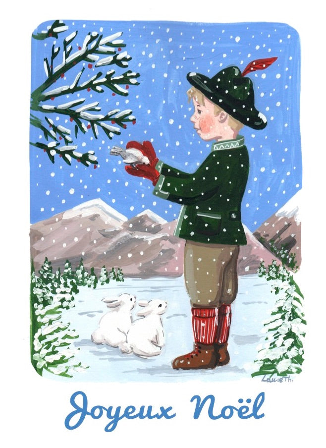 CARTE DE NOËL "PETIT TYROLIEN"