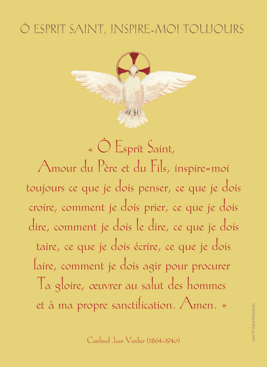 CARTE PRIERE "O ESPRIT SAINT, INSPIRE MOI TOUJOURS"