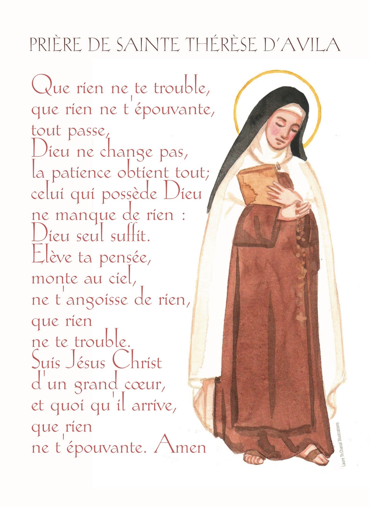 CARTE PRIERE THERESE D'AVILA