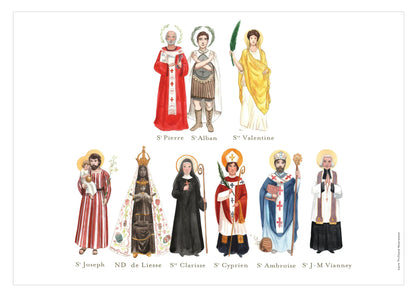 AFFICHE DES SAINTS DE LA FAMILLE - Laure Th.Chanal Illustrations
