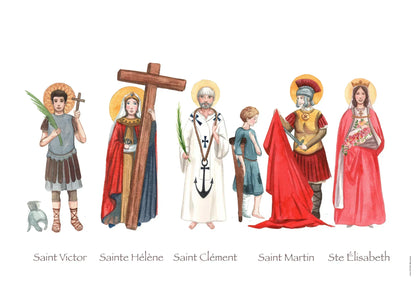 AFFICHE DES SAINTS DE LA FAMILLE - Laure Th.Chanal Illustrations