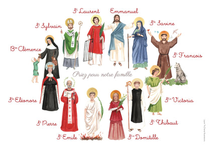 AFFICHE DES SAINTS DE LA FAMILLE - Laure Th.Chanal Illustrations
