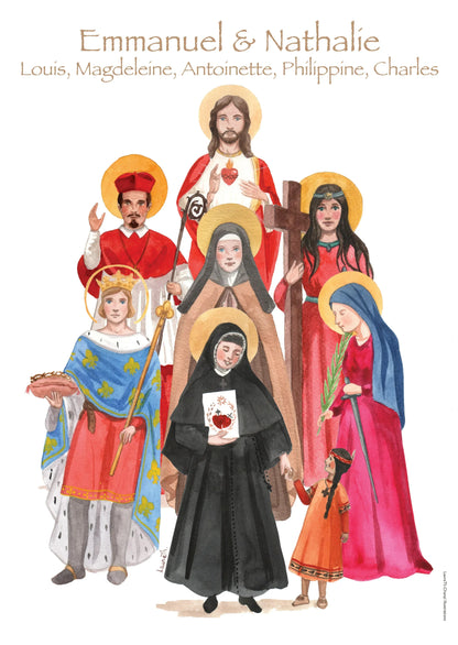 AFFICHE DES SAINTS DE LA FAMILLE - Laure Th.Chanal Illustrations