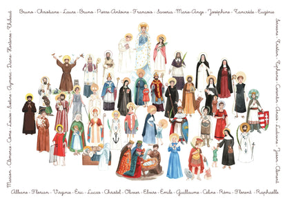 AFFICHE DES SAINTS DE LA FAMILLE - Laure Th.Chanal Illustrations