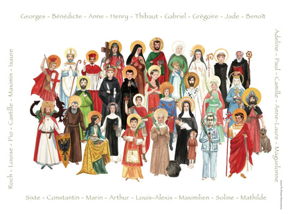 AFFICHE DES SAINTS DE LA FAMILLE - Laure Th.Chanal Illustrations