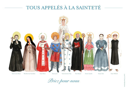 AFFICHE DES SAINTS DE LA FAMILLE - Laure Th.Chanal Illustrations