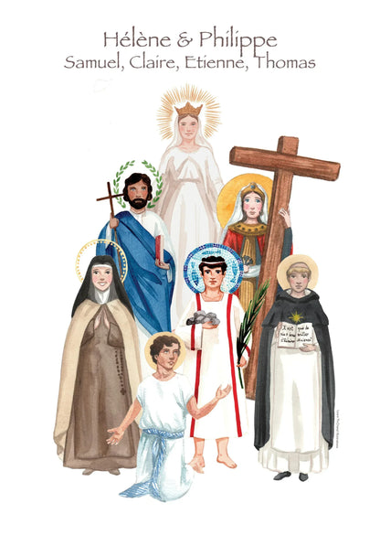 AFFICHE DES SAINTS DE LA FAMILLE - Laure Th.Chanal Illustrations