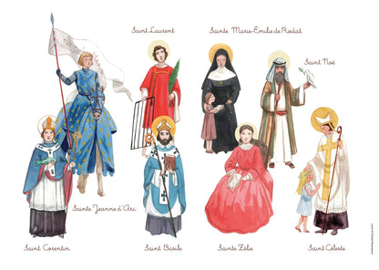 AFFICHE DES SAINTS DE LA FAMILLE - Laure Th.Chanal Illustrations