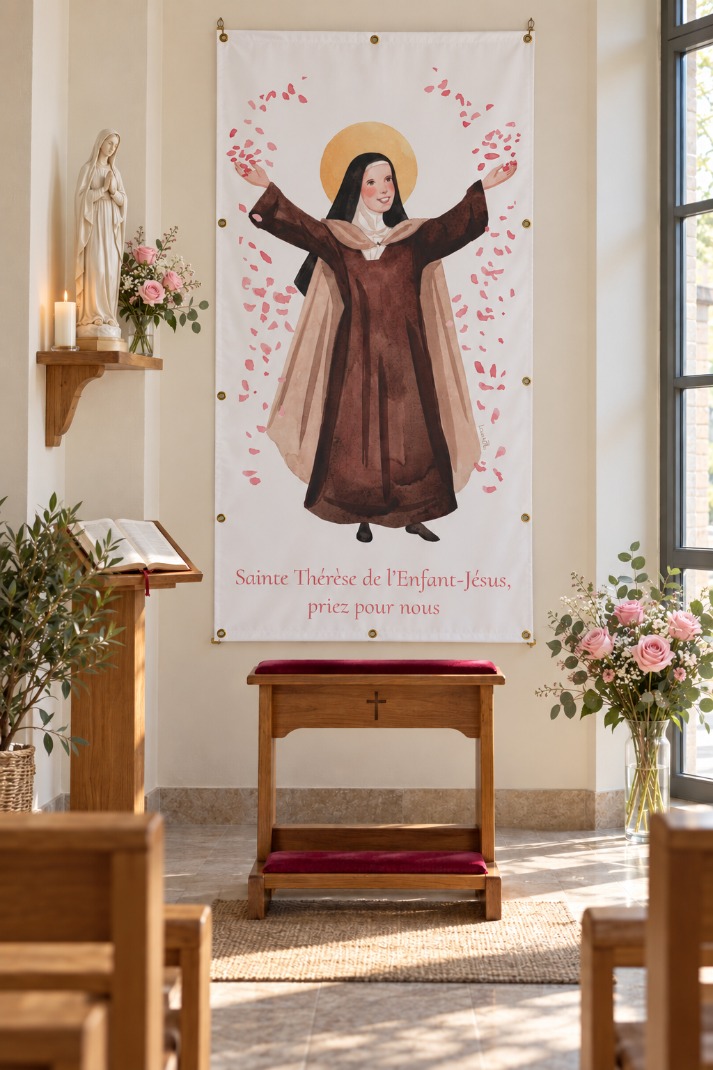 BÂCHE ILLUSTREE SAINTE THERESE DE L'ENFANT-JESUS
