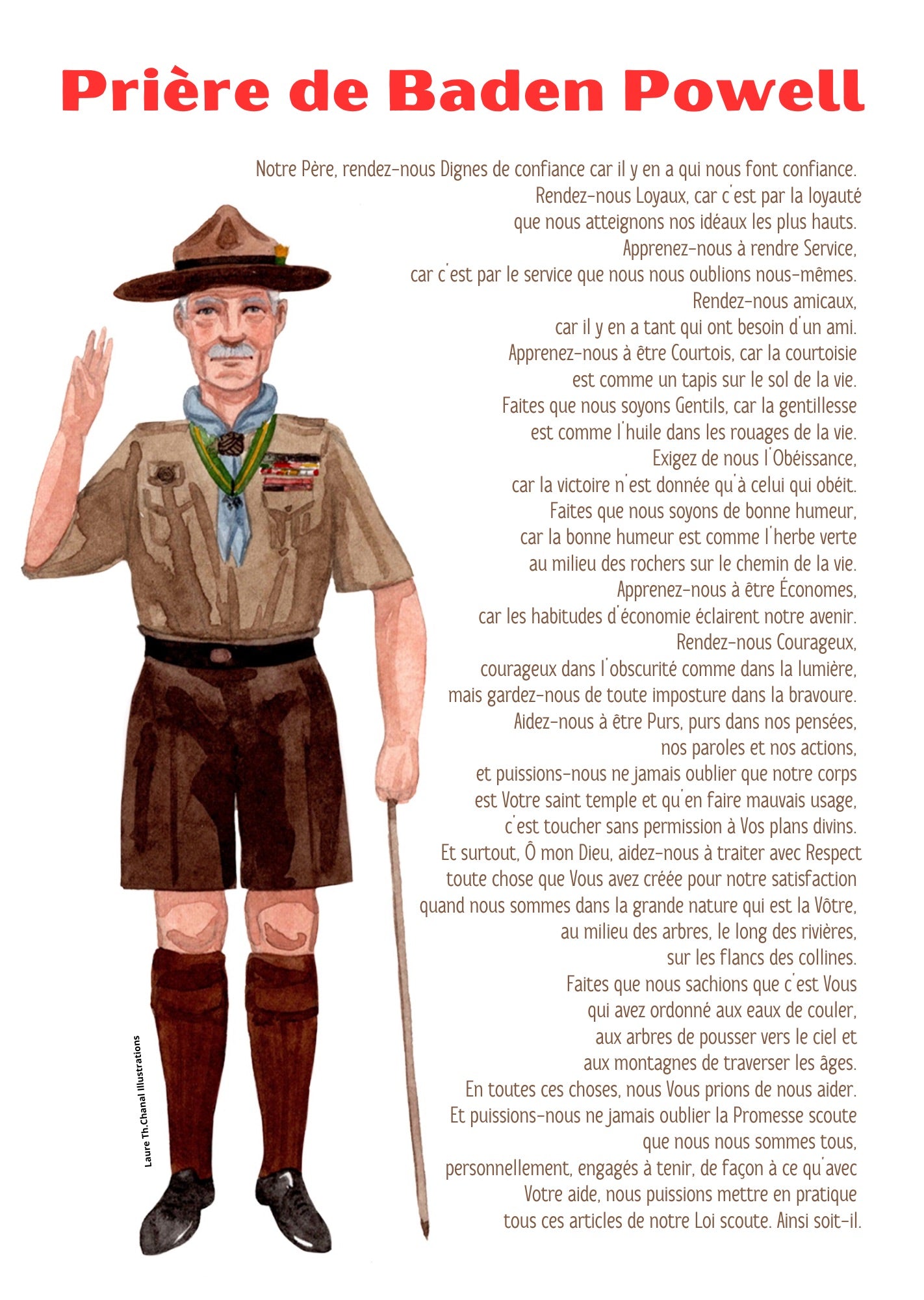 AFFICHE PRIERE BADEN POWELL