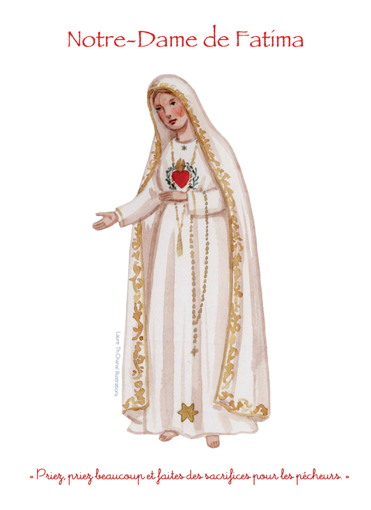 CARTE PRIERE NOTRE DAME DE FATIMA (avec message de la Vierge)
