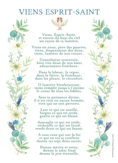 AFFICHE A4 VIENS ESPRIT SAINT - Laure Th.Chanal Illustrations