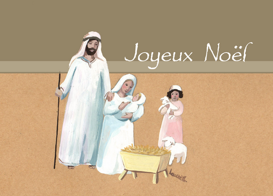 CARTE DE NOËL "CRECHE BLANCHE" – FICHIER NUMÉRIQUE (RÉÉDITION DIGITALE)