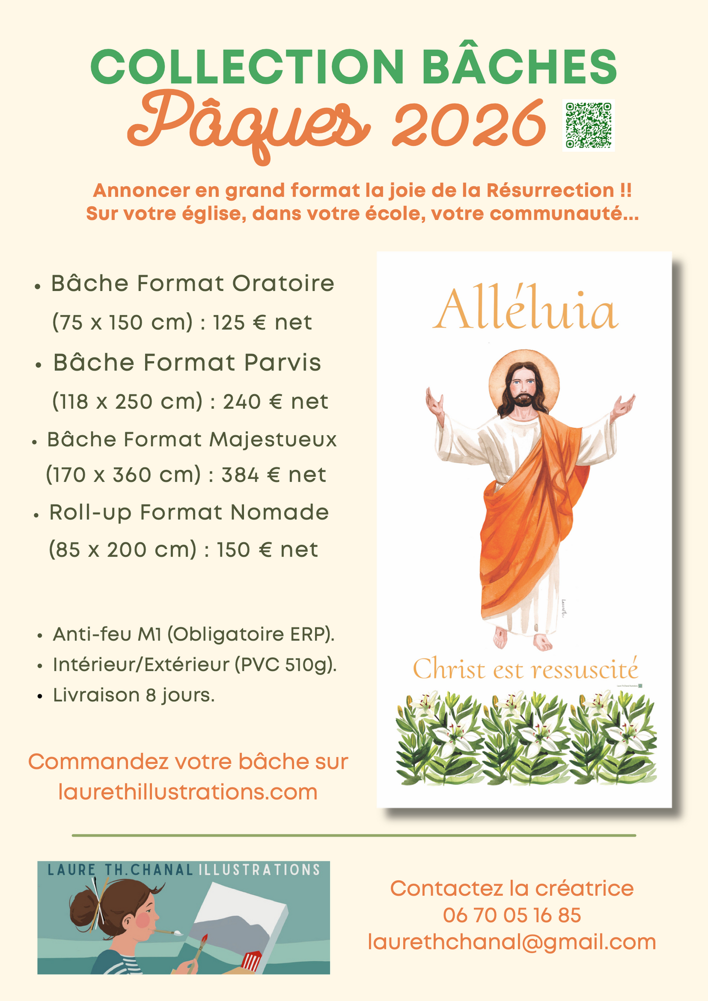 BÂCHE ILLUSTREE PÂQUES