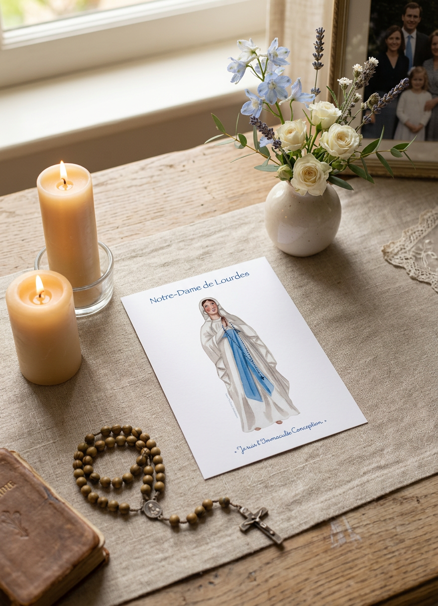 CARTE PRIERE NOTRE DAME DE LOURDES