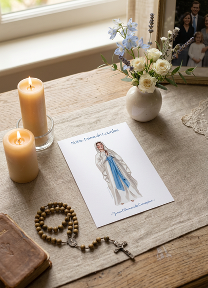 CARTE PRIERE NOTRE DAME DE LOURDES